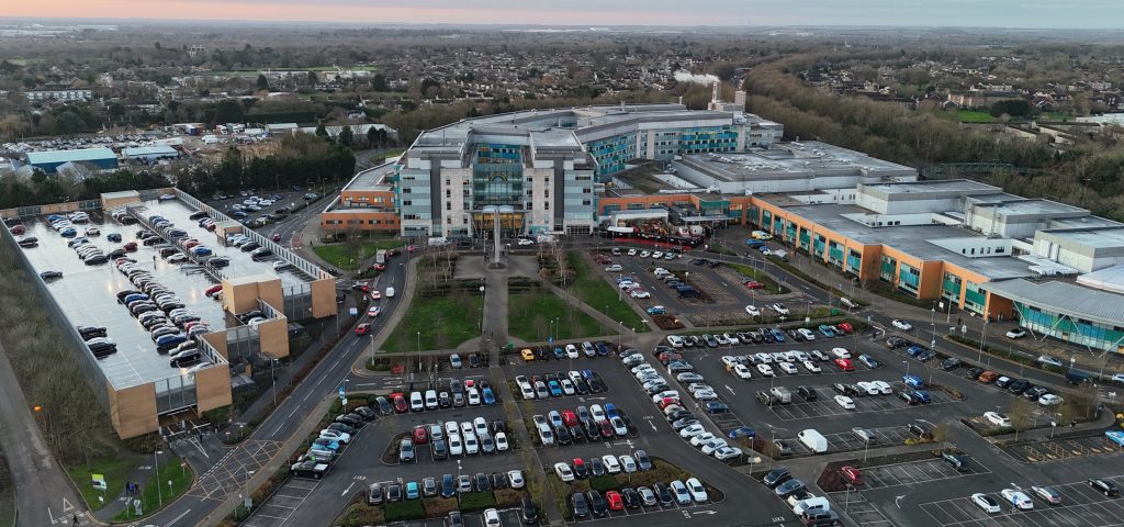Peterborough city hospital UK drone,aerial