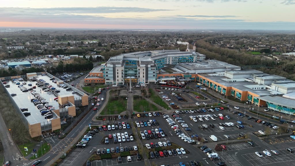 Peterborough city hospital UK drone,aerial