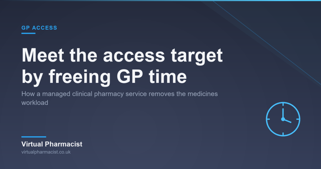Meeting the GP access target by taking medicines work off your GPs