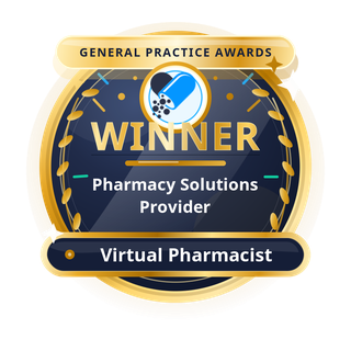 Winner badge: Virtual Pharmacist, Pharmacy Solutions Provider of the Year, General Practice Awards