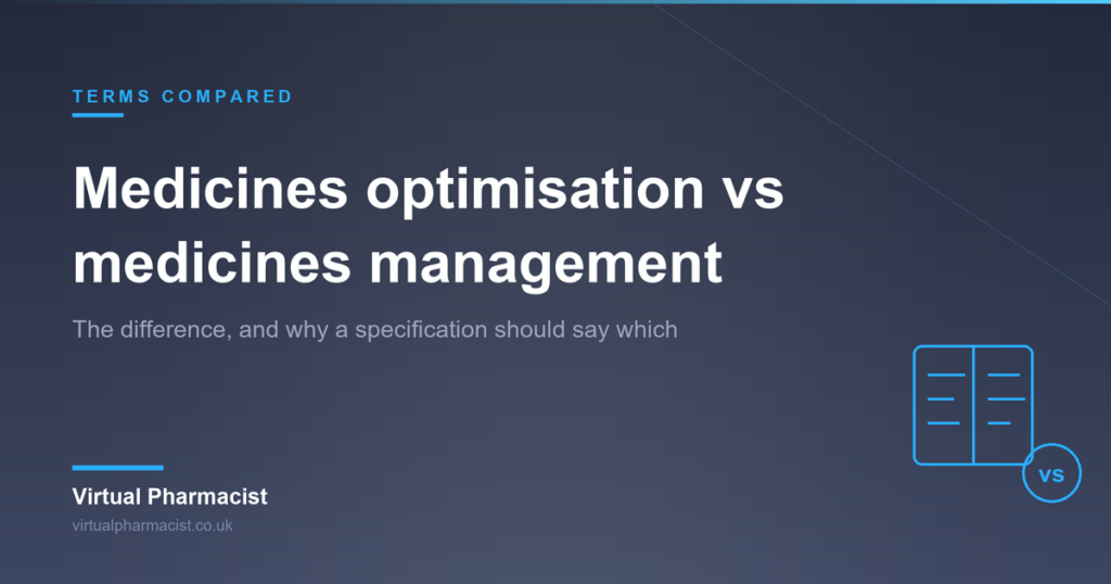 Medicines optimisation vs medicines management explained