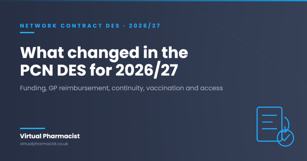 What changed in the PCN DES for 2026/27 - funding and contract changes