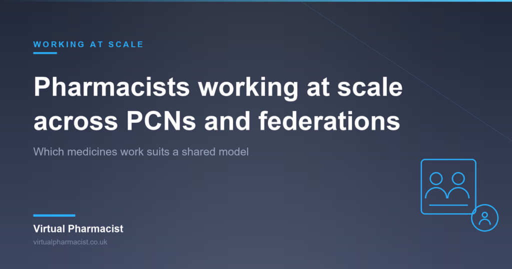 Pharmacists working at scale across PCNs and federations: Which medicines work suits a shared model