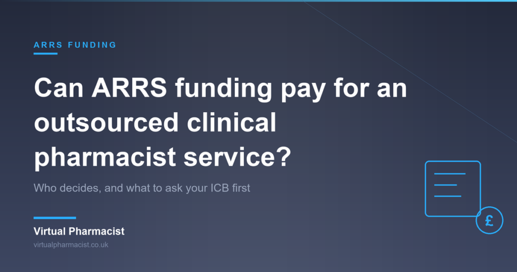 Can ARRS funding pay for an outsourced clinical pharmacist service?: Who decides, and what to ask your ICB first