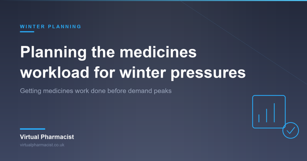 Planning the medicines workload for winter pressures: Getting medicines work done before demand peaks
